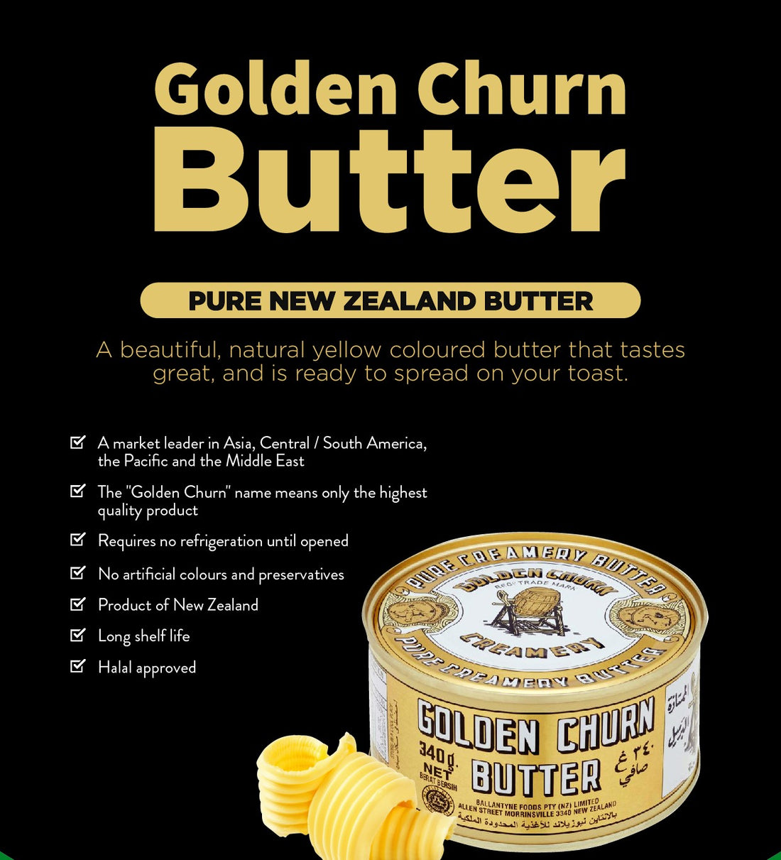 Golden Churn Pure Creamery Canned Butter 340g