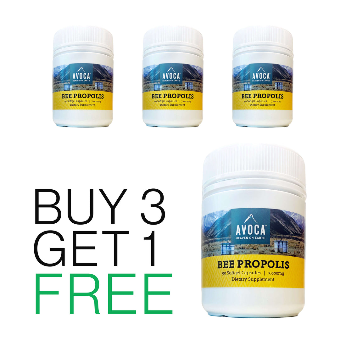 Buy 3 get 1 Free - Bee Propolis  7,000mg  90 Capsules